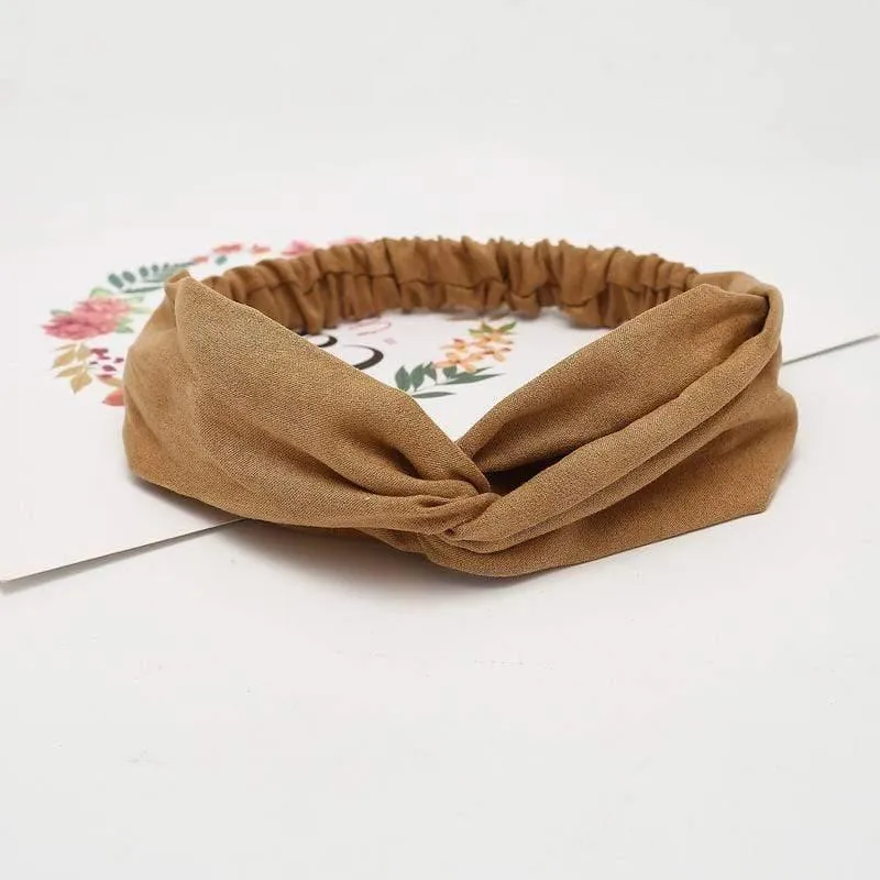 Frauen Sommer Herbst Wildleder Stirnband Vintage Kreuzknoten Elastische Haarbänder Weiche feste Mädchen Haarband Haarschmuck