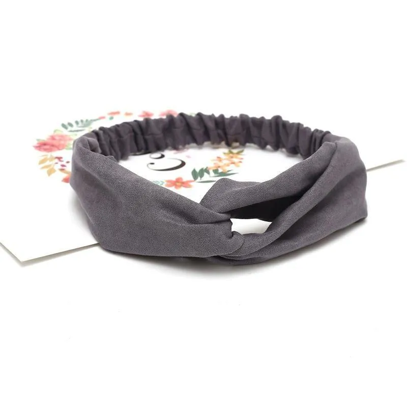 Frauen Sommer Herbst Wildleder Stirnband Vintage Kreuzknoten Elastische Haarbänder Weiche feste Mädchen Haarband Haarschmuck