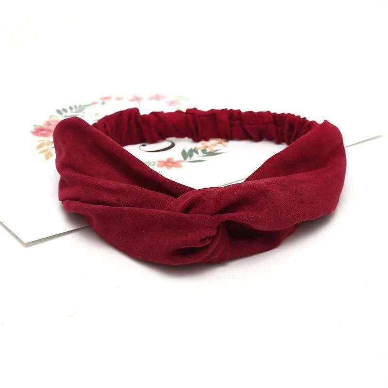 Frauen Sommer Herbst Wildleder Stirnband Vintage Kreuzknoten Elastische Haarbänder Weiche feste Mädchen Haarband Haarschmuck