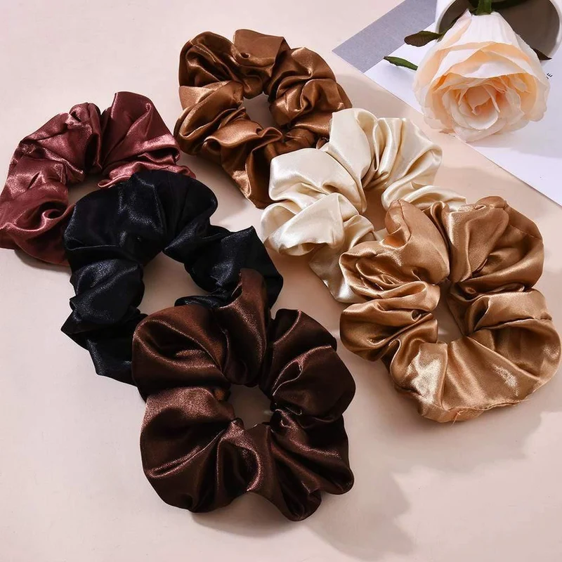 Frauen Satin Seide Haargummi Elastische Scrunchies Pferdeschwanz Halter Haar Seil Ringe Neue Weihnachten Haar Zubehör