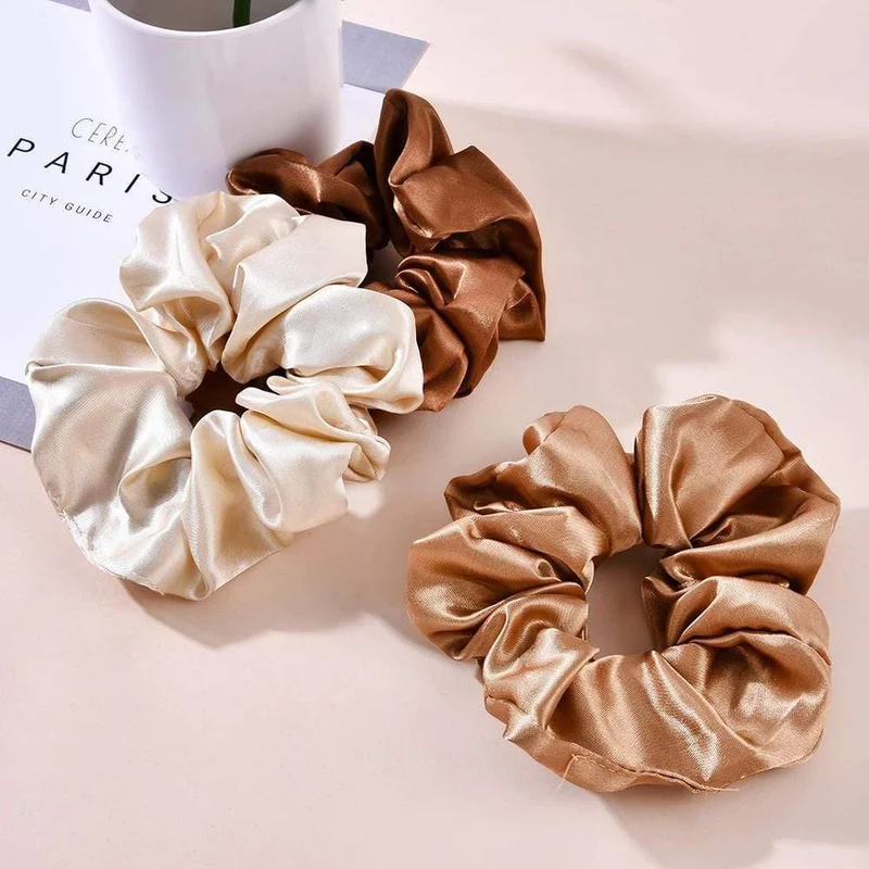 Frauen Satin Seide Haargummi Elastische Scrunchies Pferdeschwanz Halter Haar Seil Ringe Neue Weihnachten Haar Zubehör