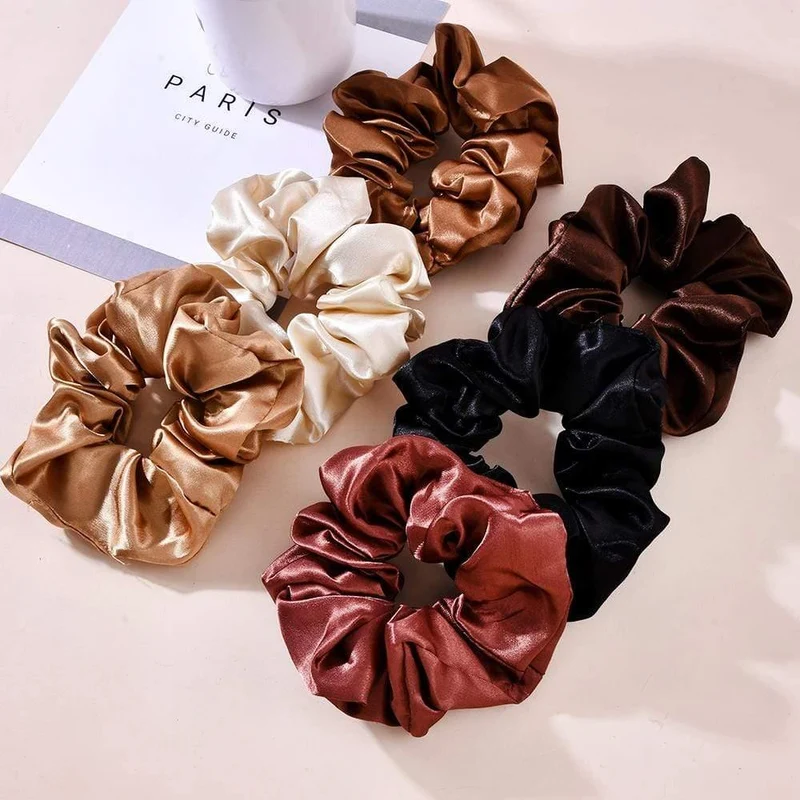 Frauen Satin Seide Haargummi Elastische Scrunchies Pferdeschwanz Halter Haar Seil Ringe Neue Weihnachten Haar Zubehör