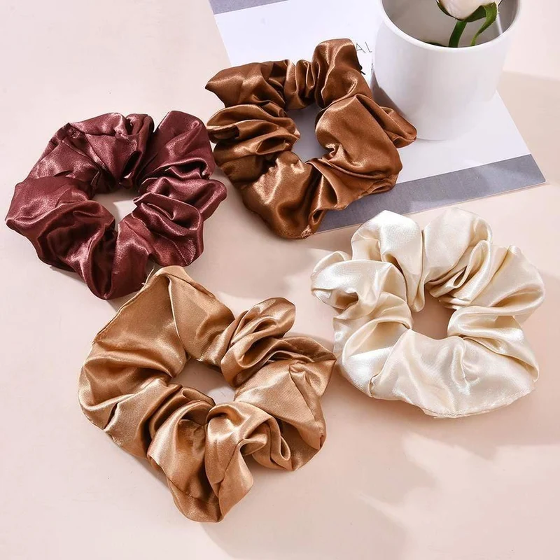 Frauen Satin Seide Haargummi Elastische Scrunchies Pferdeschwanz Halter Haar Seil Ringe Neue Weihnachten Haar Zubehör
