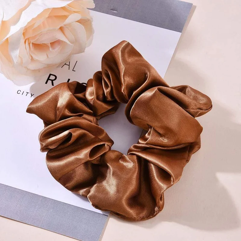 Frauen Satin Seide Haargummi Elastische Scrunchies Pferdeschwanz Halter Haar Seil Ringe Neue Weihnachten Haar Zubehör