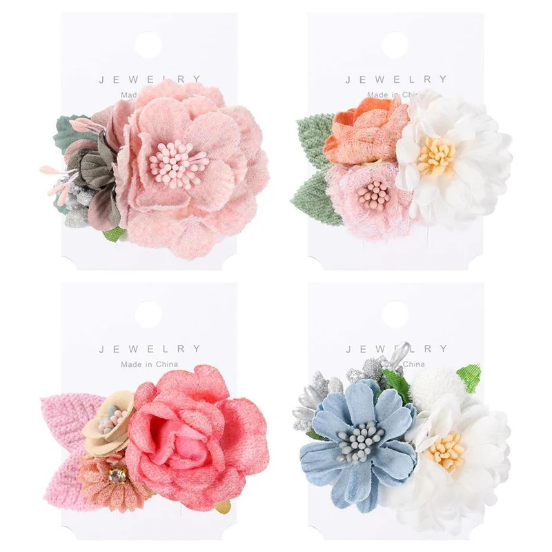 Mode künstliche Blume Haarspangen für Frauen Mädchen Hochzeitsfeier Haarspangen handgefertigte Haarschmuck