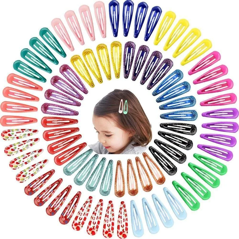 20 Stück / Lot Baby Girls Snap Haarspange für Kinder Kinder Haarnadeln Farbe Glitter Haarnadel Frauen Haarschmuck Nette Metall Haarspange