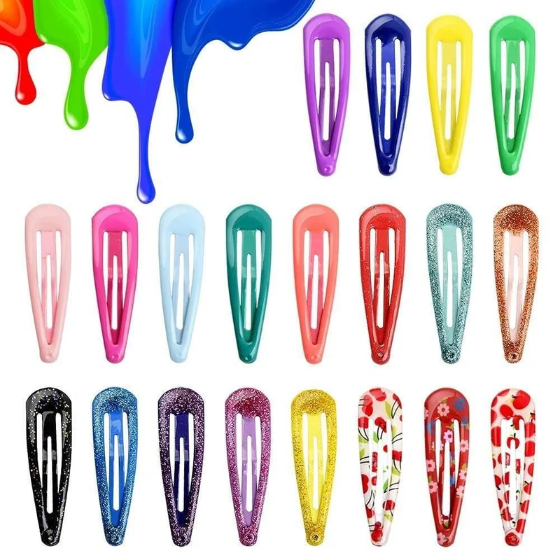 20 Stück / Lot Baby Girls Snap Haarspange für Kinder Kinder Haarnadeln Farbe Glitter Haarnadel Frauen Haarschmuck Nette Metall Haarspange