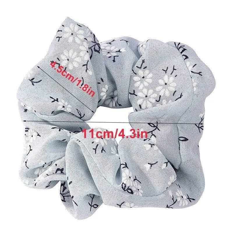 3PCS Sommer Floral Haarband Frauen Scrunchies Pferdeschwanz Halter Haar Seil Krawatten Mädchen Chiffon Elastische Haar Bands Für Zubehör