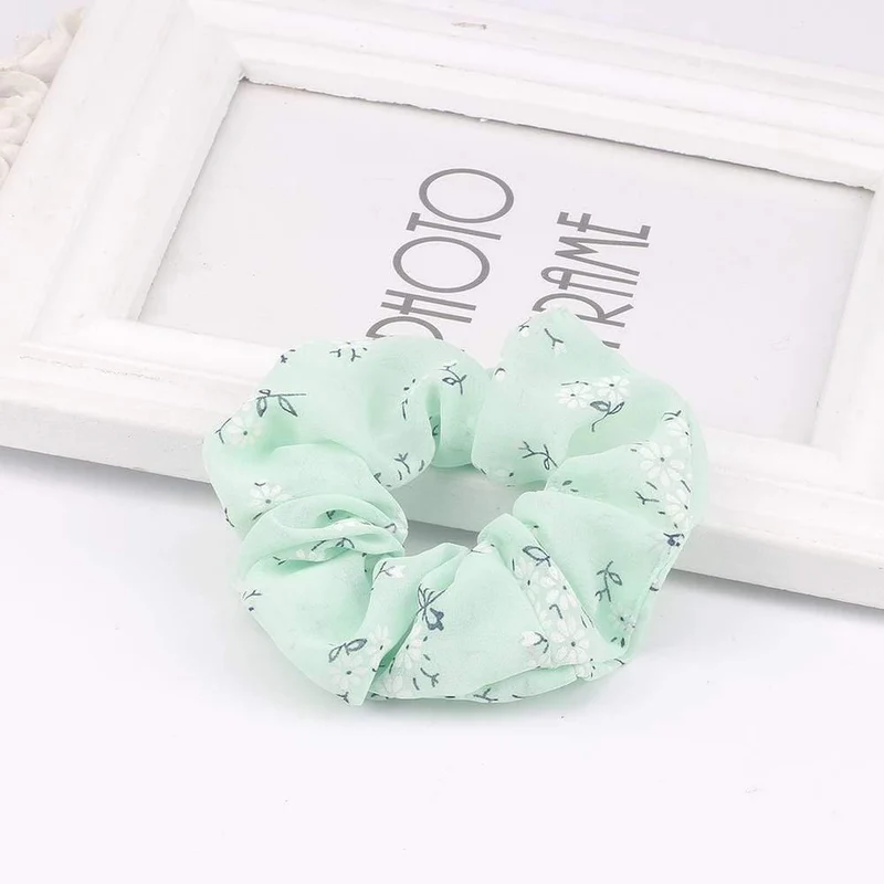 3PCS Sommer Floral Haarband Frauen Scrunchies Pferdeschwanz Halter Haar Seil Krawatten Mädchen Chiffon Elastische Haar Bands Für Zubehör