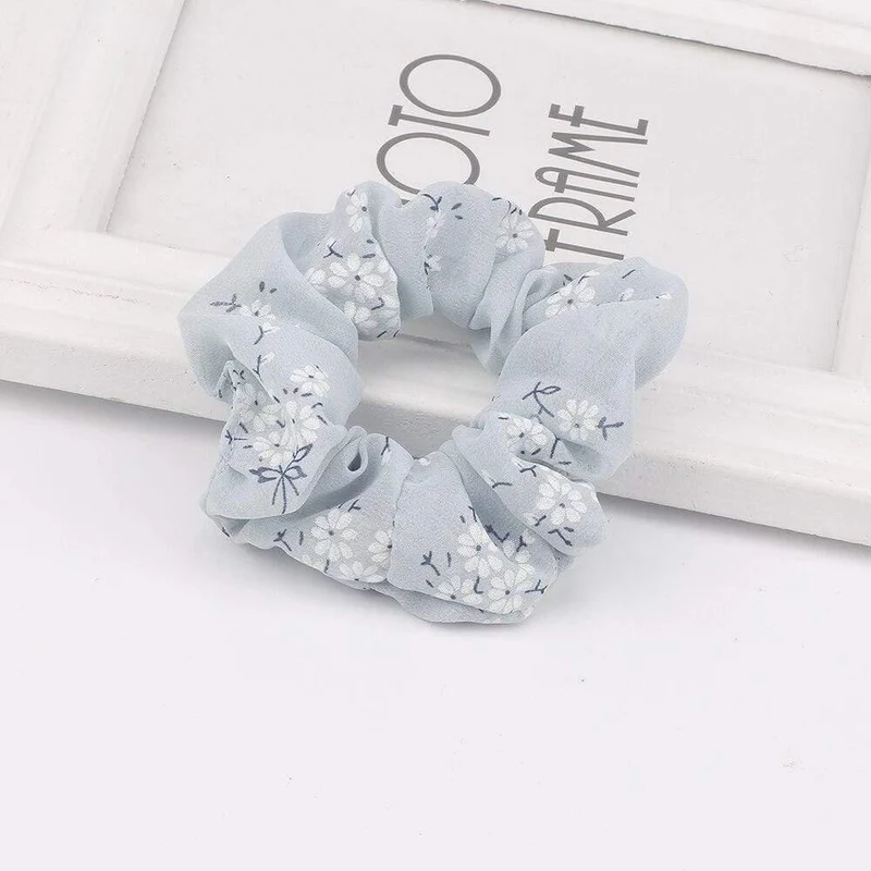 3PCS Sommer Floral Haarband Frauen Scrunchies Pferdeschwanz Halter Haar Seil Krawatten Mädchen Chiffon Elastische Haar Bands Für Zubehör