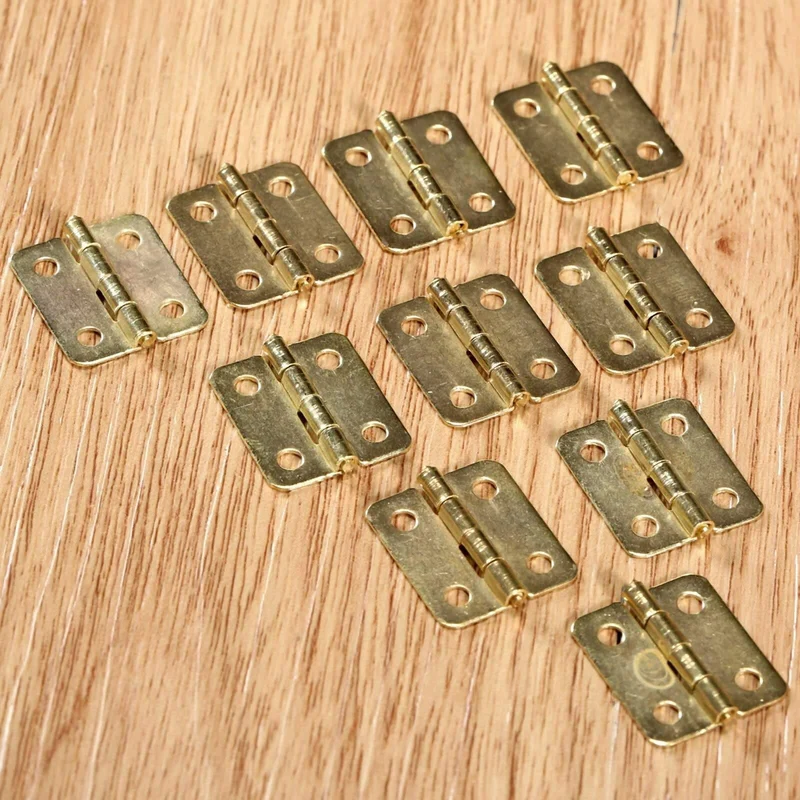 50Pcs 18x16mm Küchenschranktür Scharniere Möbel Zubehör 4 Löcher Gold Schublade Scharniere für Schmuckschatullen Möbelbeschläge
