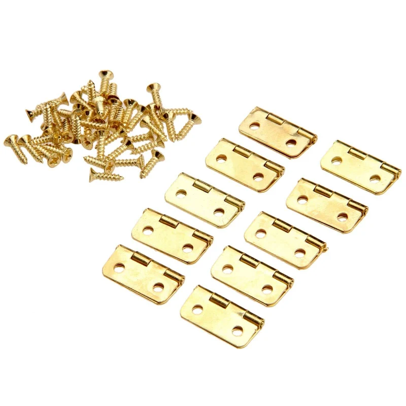 50Pcs 18x16mm Küchenschranktür Scharniere Möbel Zubehör 4 Löcher Gold Schublade Scharniere für Schmuckschatullen Möbelbeschläge