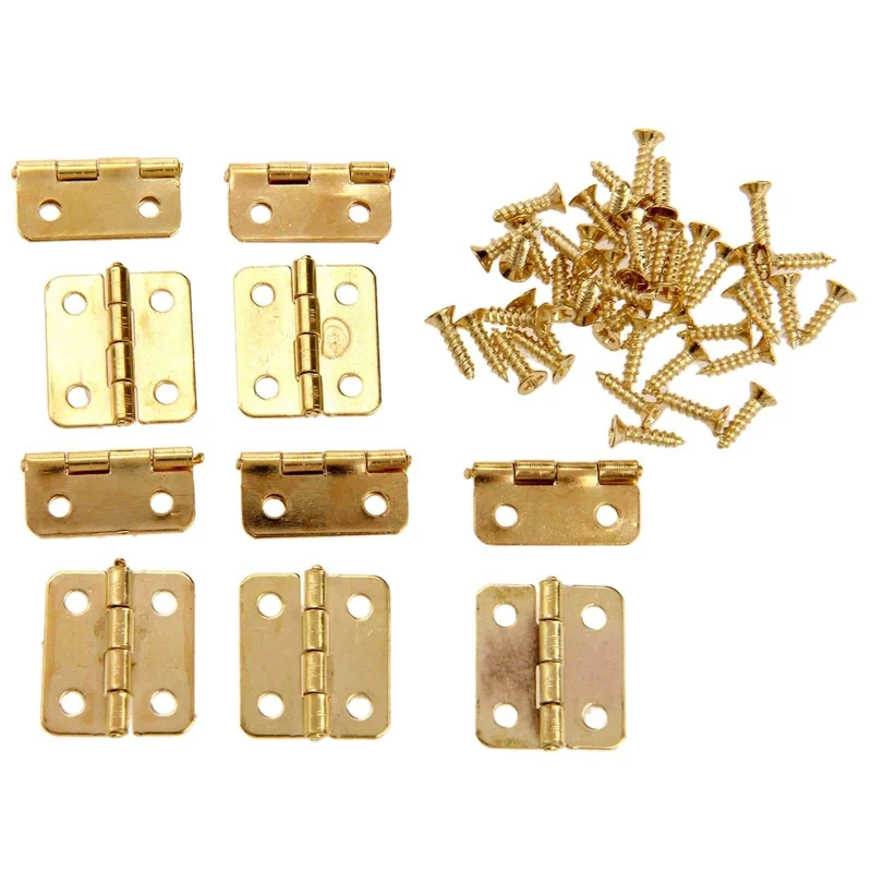 50Pcs 18x16mm Küchenschranktür Scharniere Möbel Zubehör 4 Löcher Gold Schublade Scharniere für Schmuckschatullen Möbelbeschläge