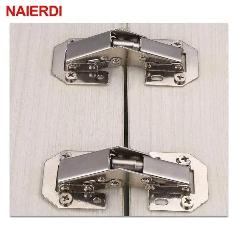 10PCS Schranktürscharniere Bohrloch ohne Bohrloch Schrankfeder Soft Close Hydraulikscharnier Möbelbeschläge mit Schrauben