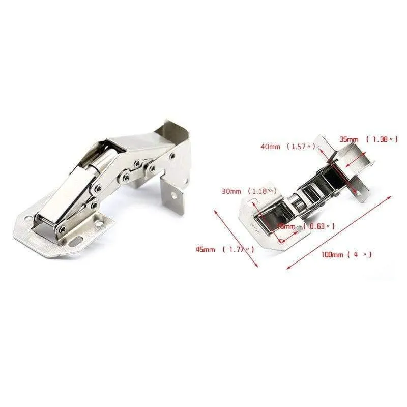 10PCS Schranktürscharniere Bohrloch ohne Bohrloch Schrankfeder Soft Close Hydraulikscharnier Möbelbeschläge mit Schrauben