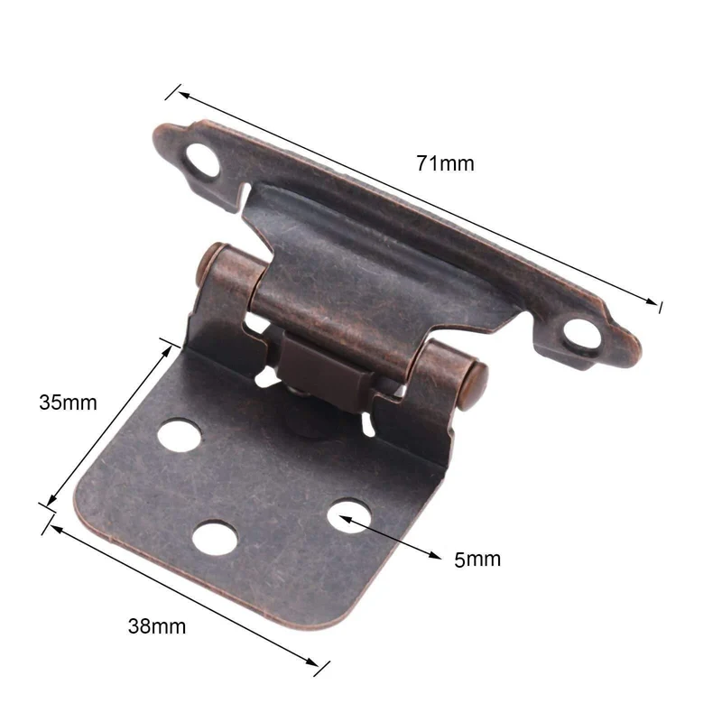 2Pcs Overlay Cabinet Scharniere Selbstschließende Schranktür Scharnier Küchenschrank Flush Scharnier Antike Möbel Hardware 71 * 38 * 35mm