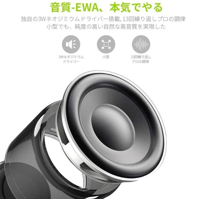 EWA A106Pro Wireless Bafle Bluetooth-Lautsprecher Graphen Doppelsträngige Membran Custom Bass Radiator IP67 Wasserdichtes Reiseetui
