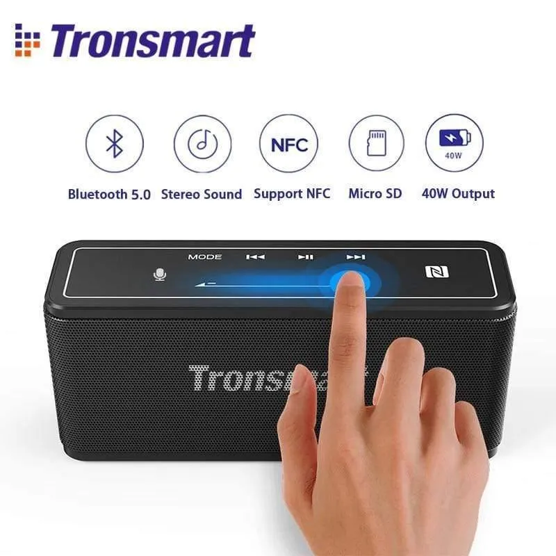 Tronsmart Mega Bluetooth 5.0 Lautsprecher Tragbarer Lautsprecher 40 W Spalten Touch Control Soundbar-Unterstützung Sprachassistent, NFC, TWS, MicroSD