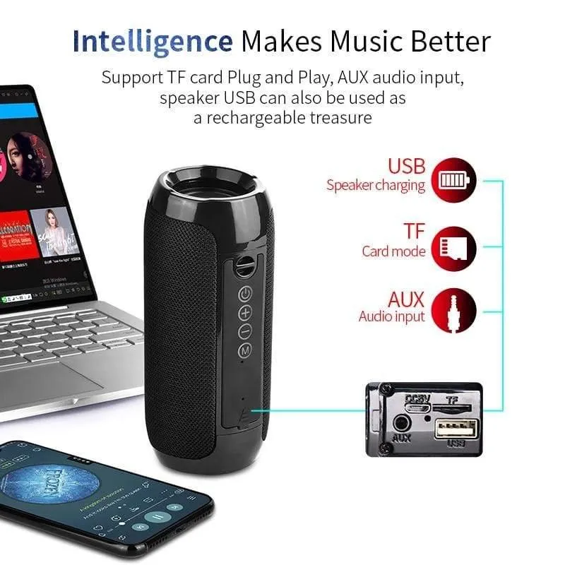 YABA Wasserdichter Bluetooth-Lautsprecher für den Außenbereich, wiederaufladbar, kabellose Lautsprecher, tragbare Soundbar, Subwoofer-Lautsprecher, TF, MP3, integriert