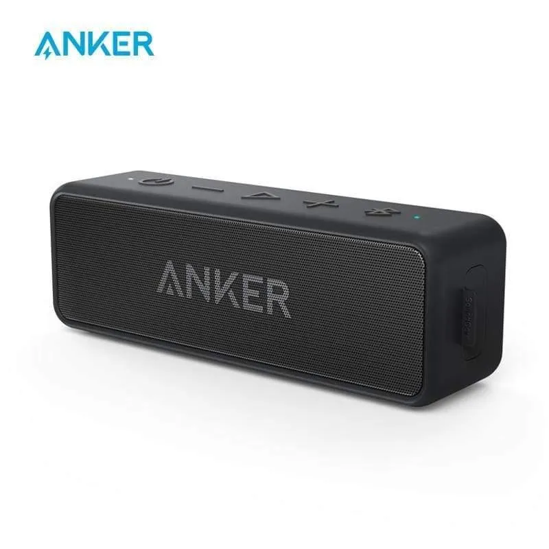 Anker Soundcore 2 Tragbarer drahtloser Bluetooth-Lautsprecher Besserer Bass 24-Stunden-Spielzeit 66 Fuß Bluetooth-Reichweite IPX7 Wasserbeständigkeit