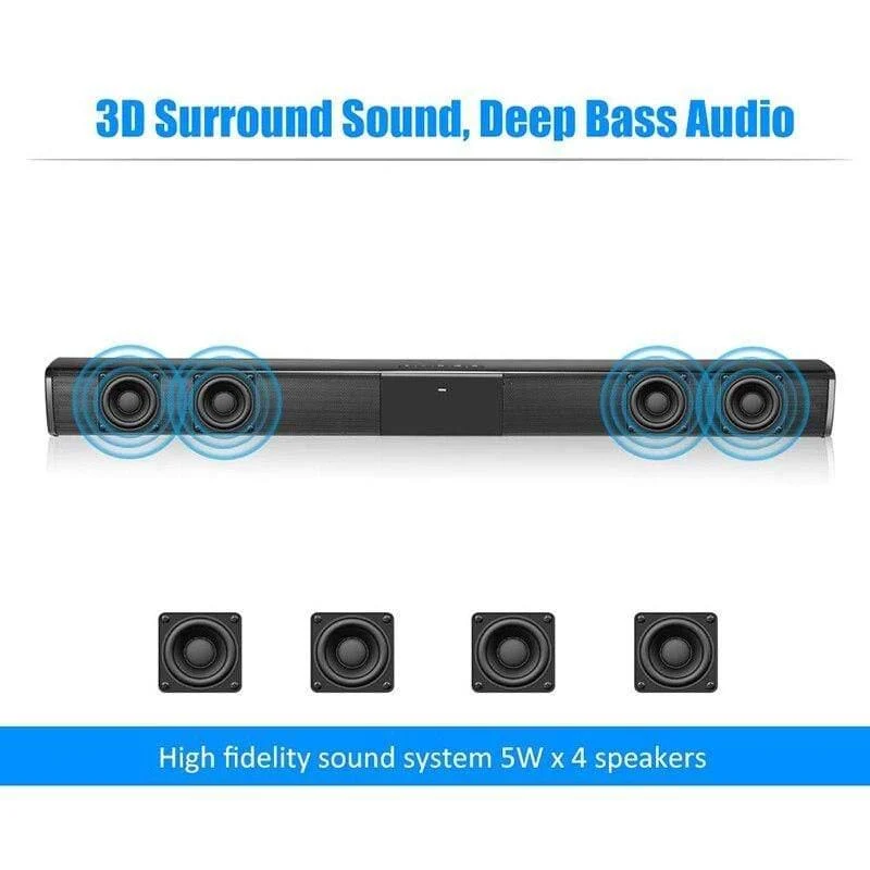 Heimkino HIFI Tragbare drahtlose Bluetooth-Lautsprecher Spalte Stereo Bass Sound Bar FM Radio USB Subwoofer für Computer TV Telefon