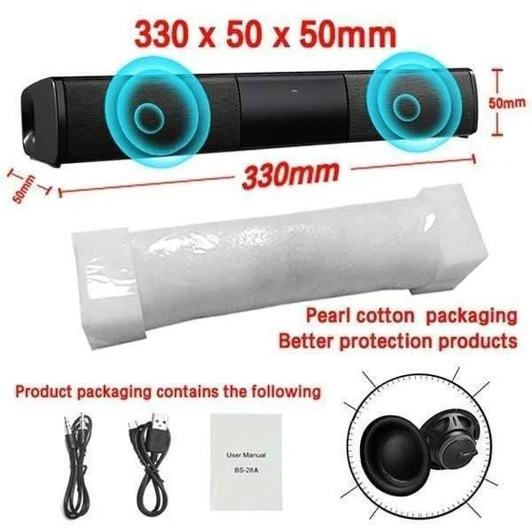Heimkino HIFI Tragbare drahtlose Bluetooth-Lautsprecher Spalte Stereo Bass Sound Bar FM Radio USB Subwoofer für Computer TV Telefon