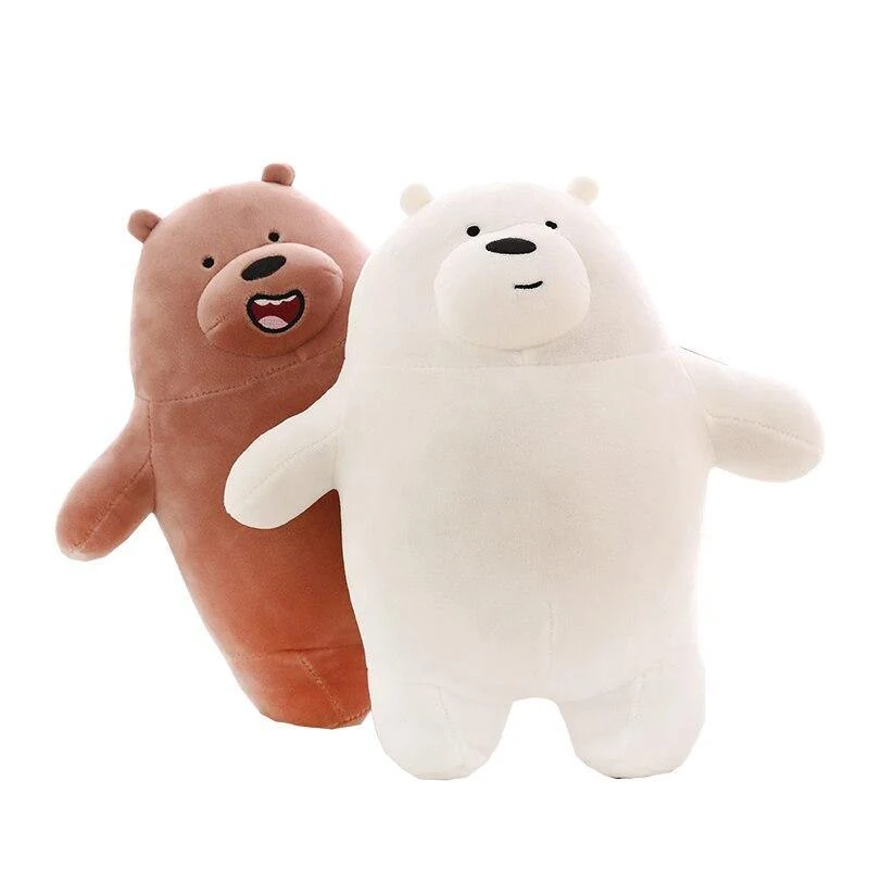 Anime Cartoon Die drei nackten Bären Sehr weiche Plüschpuppe Niedlicher stehender Panda Eisbär Teddy Gefüllte Spielzeugdekoration Geschenke