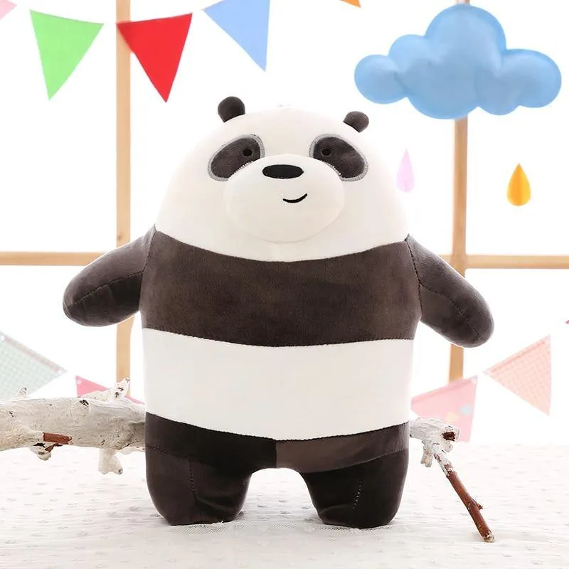 Anime Cartoon Die drei nackten Bären Sehr weiche Plüschpuppe Niedlicher stehender Panda Eisbär Teddy Gefüllte Spielzeugdekoration Geschenke