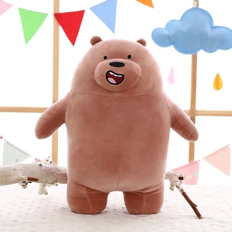 Anime Cartoon Die drei nackten Bären Sehr weiche Plüschpuppe Niedlicher stehender Panda Eisbär Teddy Gefüllte Spielzeugdekoration Geschenke