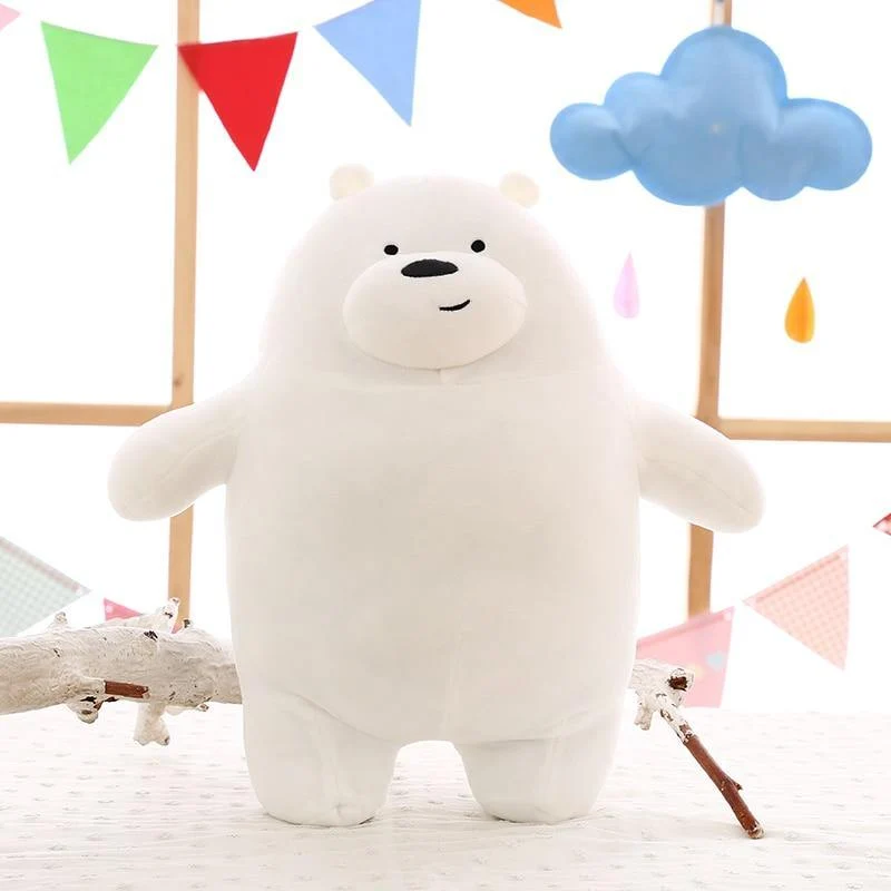 Anime Cartoon Die drei nackten Bären Sehr weiche Plüschpuppe Niedlicher stehender Panda Eisbär Teddy Gefüllte Spielzeugdekoration Geschenke