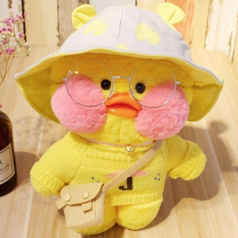 30CM Rosa LaLafanfan Kawaii Cafe Mimi Gelbe Ente Plüsch Spielzeug Nette Gefüllte Puppe Weiche Tier Puppen Kinder Spielzeug Geburtstag geschenk Für Mädchen