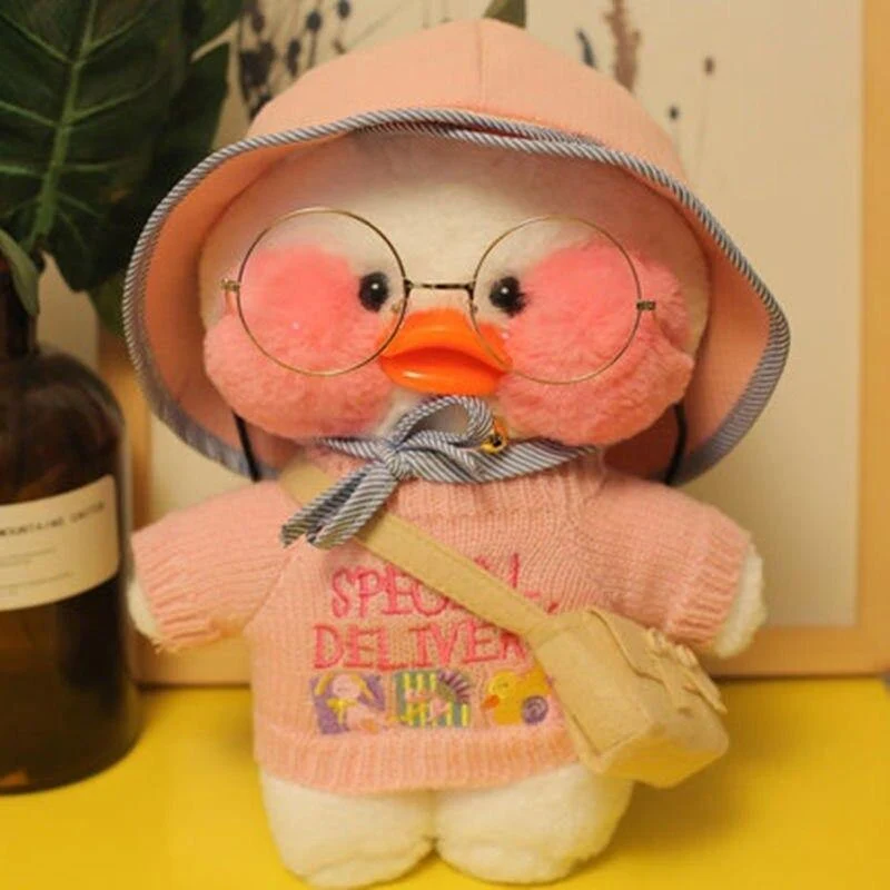 30CM Rosa LaLafanfan Kawaii Cafe Mimi Gelbe Ente Plüsch Spielzeug Nette Gefüllte Puppe Weiche Tier Puppen Kinder Spielzeug Geburtstag geschenk Für Mädchen