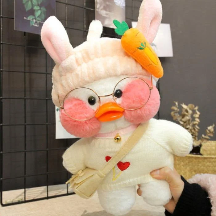 30CM Rosa LaLafanfan Kawaii Cafe Mimi Gelbe Ente Plüsch Spielzeug Nette Gefüllte Puppe Weiche Tier Puppen Kinder Spielzeug Geburtstag geschenk Für Mädchen