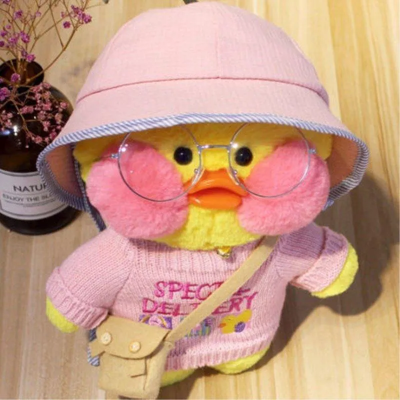 30CM Rosa LaLafanfan Kawaii Cafe Mimi Gelbe Ente Plüsch Spielzeug Nette Gefüllte Puppe Weiche Tier Puppen Kinder Spielzeug Geburtstag geschenk Für Mädchen