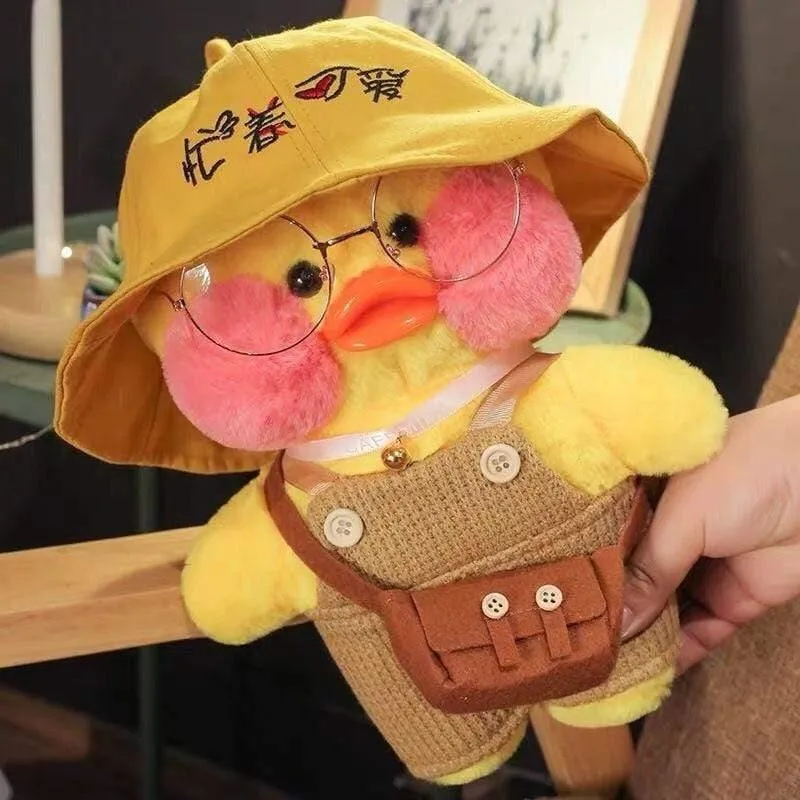 30CM Rosa LaLafanfan Kawaii Cafe Mimi Gelbe Ente Plüsch Spielzeug Nette Gefüllte Puppe Weiche Tier Puppen Kinder Spielzeug Geburtstag geschenk Für Mädchen