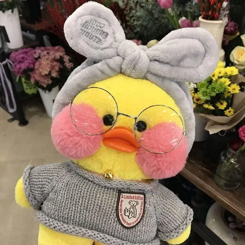30CM Rosa LaLafanfan Kawaii Cafe Mimi Gelbe Ente Plüsch Spielzeug Nette Gefüllte Puppe Weiche Tier Puppen Kinder Spielzeug Geburtstag geschenk Für Mädchen