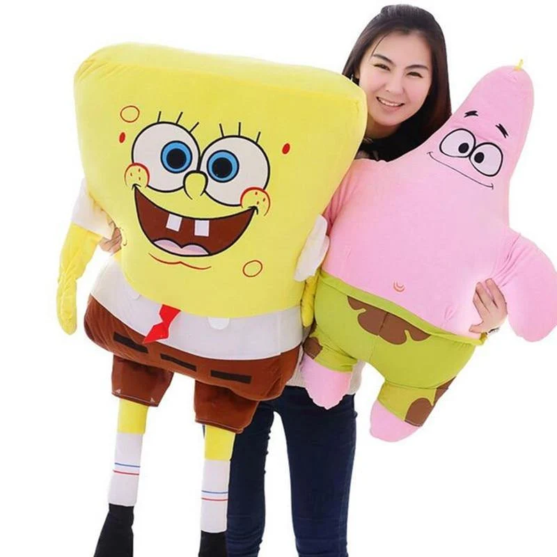 40-100 cm Riesen süßes Babyspielzeug Spongebob Patrick Star Plüschtiere Cartoon weiches Tierkissen Anime Puppe Kinder Kinder Geburtstagsgeschenk