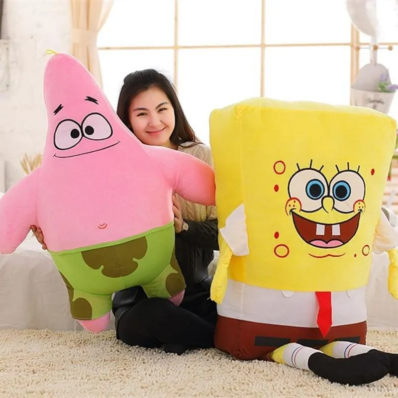 40-100 cm Riesen süßes Babyspielzeug Spongebob Patrick Star Plüschtiere Cartoon weiches Tierkissen Anime Puppe Kinder Kinder Geburtstagsgeschenk