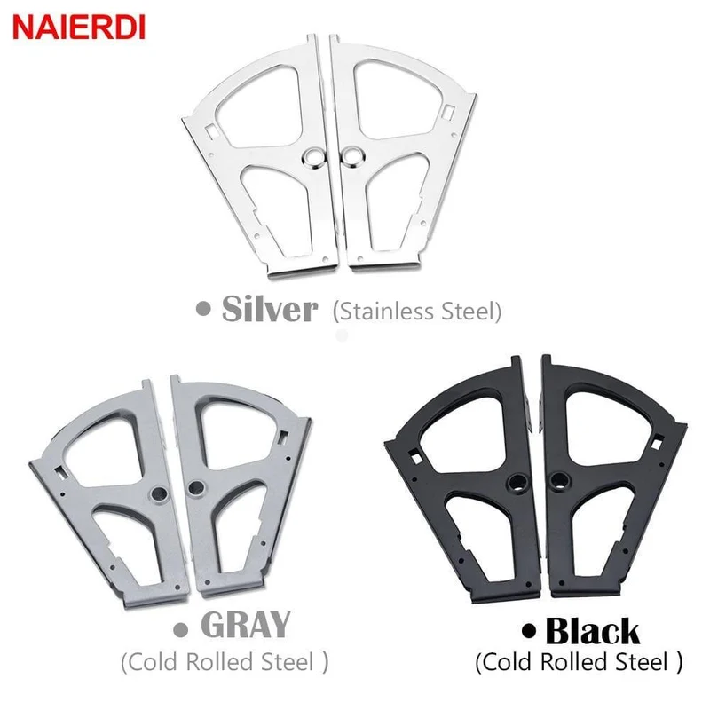 2PCS Möbel Scharniere Schuhe Schubladenschrank Scharniergestell Metallzubehör Edelstahl Faltbare selbstpassende Hardware