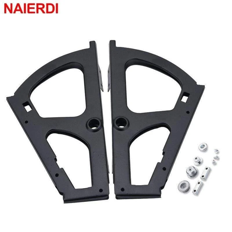 2PCS Möbel Scharniere Schuhe Schubladenschrank Scharniergestell Metallzubehör Edelstahl Faltbare selbstpassende Hardware
