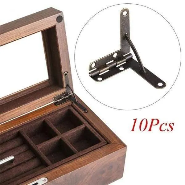 10 stücke 90 ° 30X33mm Winkel Holz Box Unterstützt Scharnier Für Kleine Holz Schmuck Wein Fall Uhr box Holz Deckel