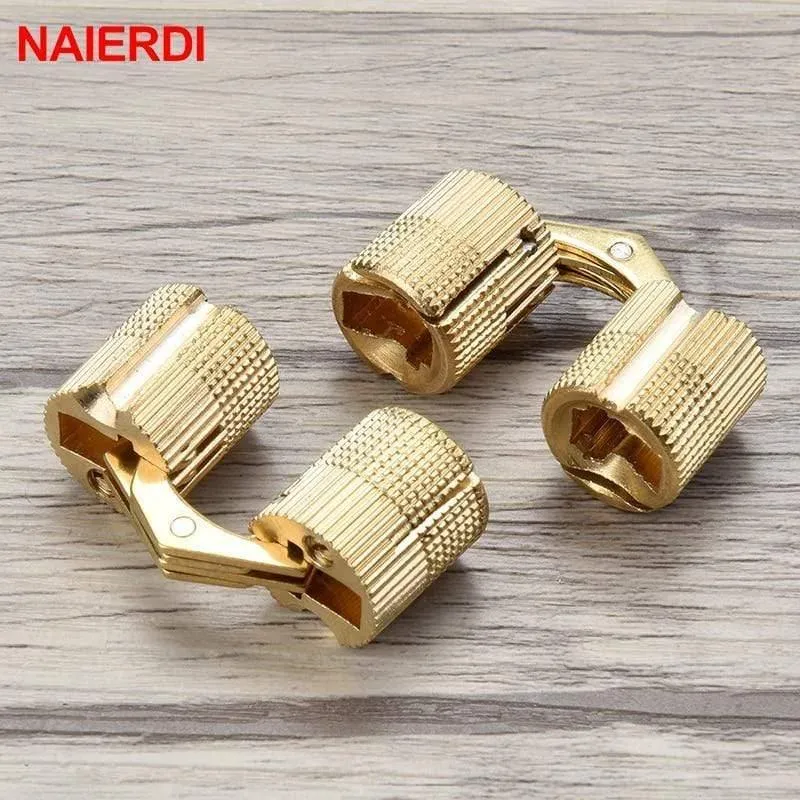 Kupfer Messing Möbel Scharniere 8-18mm Zylindrisch versteckter Schrank Verdeckte unsichtbare Tür Scharniere für Hardware Geschenkbox