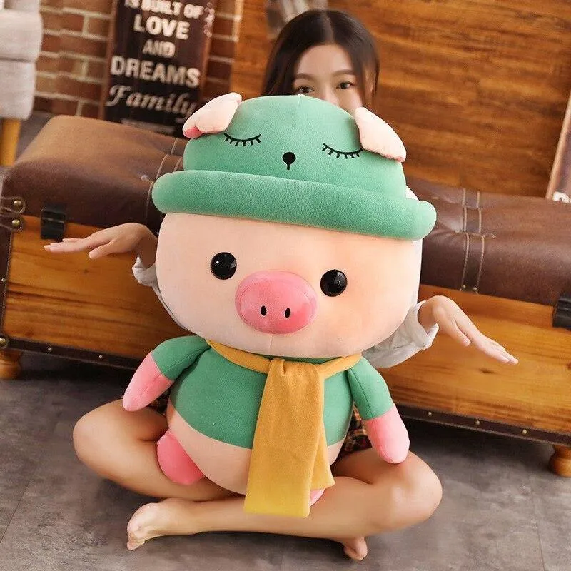 1pc 25/35 / 50cm Schönes buntes Schwein mit Kleidung Gefüllte Niedliche Tierschwein Plüschtiere für Kinder Kinder Beschwichtigen Puppe Geburtstagsgeschenk