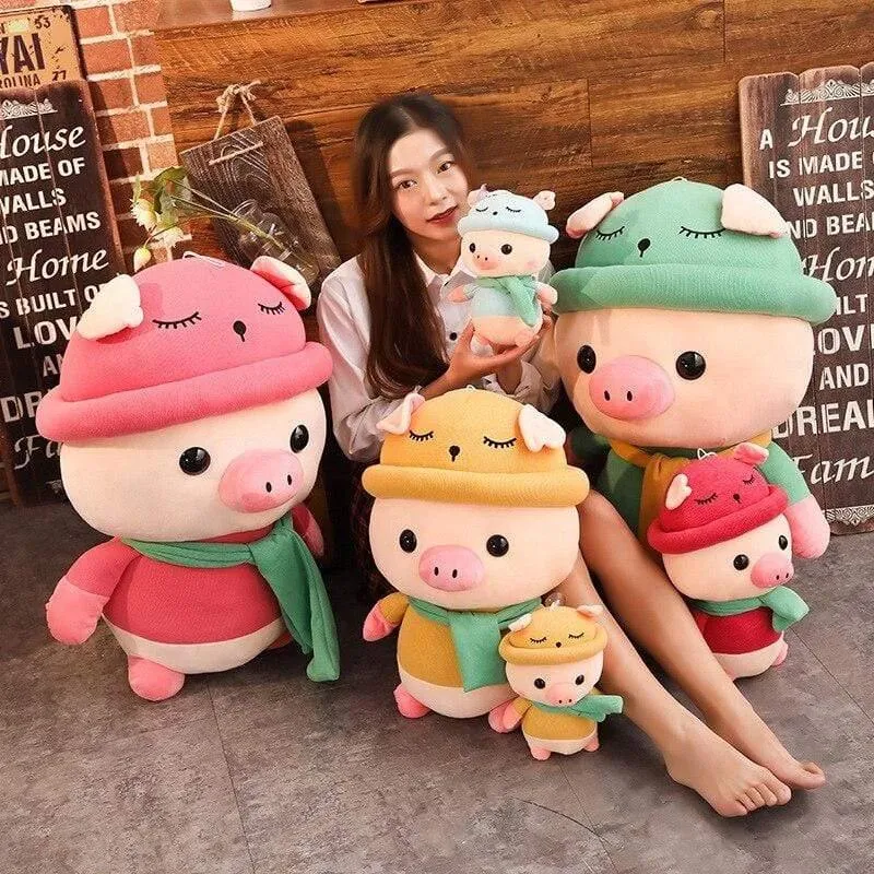 1pc 25/35 / 50cm Schönes buntes Schwein mit Kleidung Gefüllte Niedliche Tierschwein Plüschtiere für Kinder Kinder Beschwichtigen Puppe Geburtstagsgeschenk