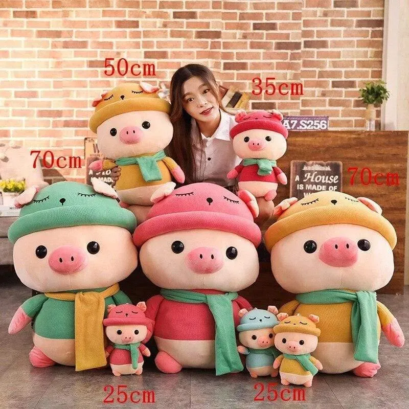 1pc 25/35 / 50cm Schönes buntes Schwein mit Kleidung Gefüllte Niedliche Tierschwein Plüschtiere für Kinder Kinder Beschwichtigen Puppe Geburtstagsgeschenk
