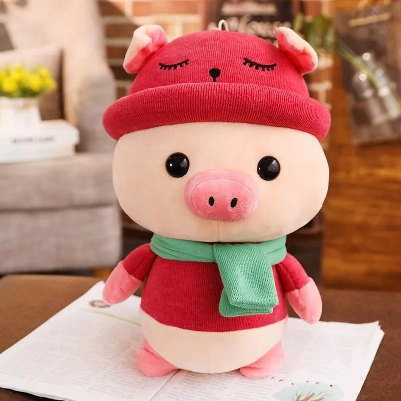 1pc 25/35 / 50cm Schönes buntes Schwein mit Kleidung Gefüllte Niedliche Tierschwein Plüschtiere für Kinder Kinder Beschwichtigen Puppe Geburtstagsgeschenk