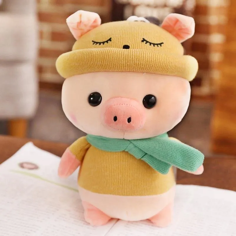 1pc 25/35 / 50cm Schönes buntes Schwein mit Kleidung Gefüllte Niedliche Tierschwein Plüschtiere für Kinder Kinder Beschwichtigen Puppe Geburtstagsgeschenk