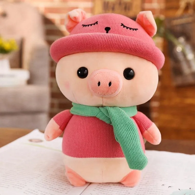 1pc 25/35 / 50cm Schönes buntes Schwein mit Kleidung Gefüllte Niedliche Tierschwein Plüschtiere für Kinder Kinder Beschwichtigen Puppe Geburtstagsgeschenk