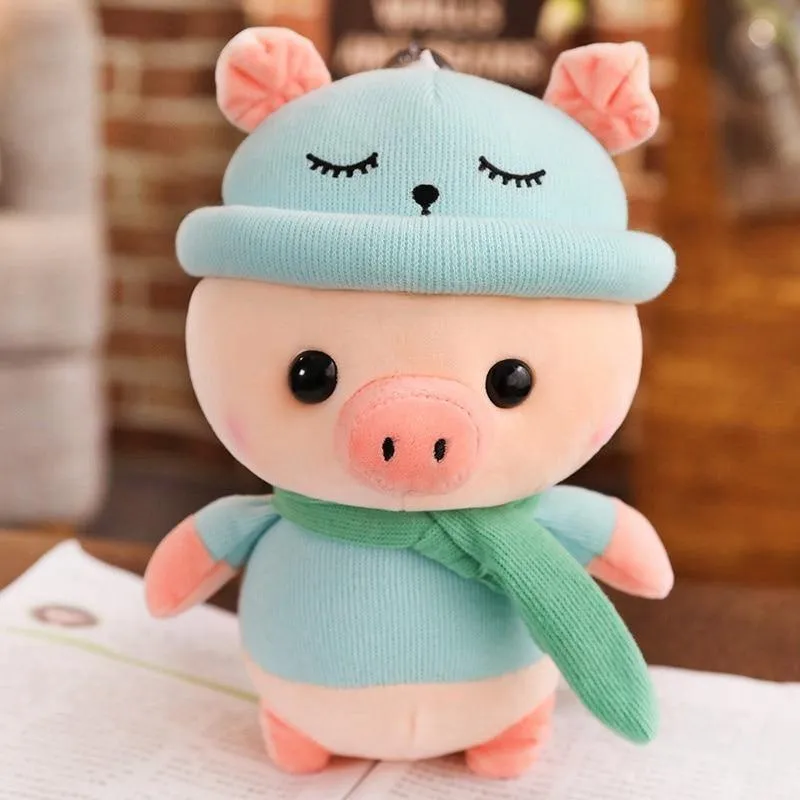 1pc 25/35 / 50cm Schönes buntes Schwein mit Kleidung Gefüllte Niedliche Tierschwein Plüschtiere für Kinder Kinder Beschwichtigen Puppe Geburtstagsgeschenk