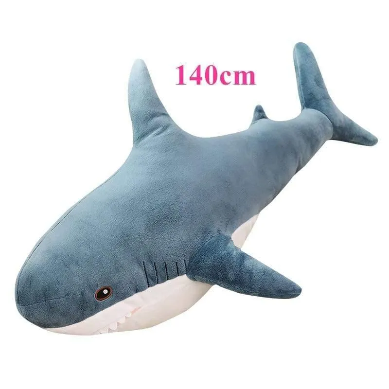 140cm Riesiges großes lustiges weiches Bisshai-Plüschtier, gefülltes süßes Tier-Lesekissen, Beschwichtigungskissen, Puppe, Geschenk für Kinder, Baby